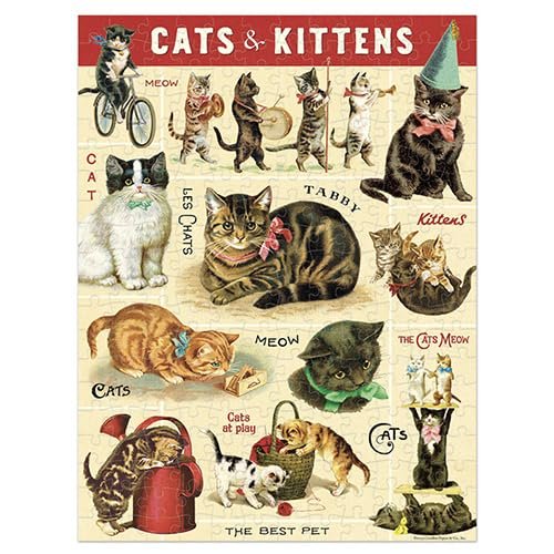 Cavallini Mini Puzzle, Vintage Cats, 240 Pieces