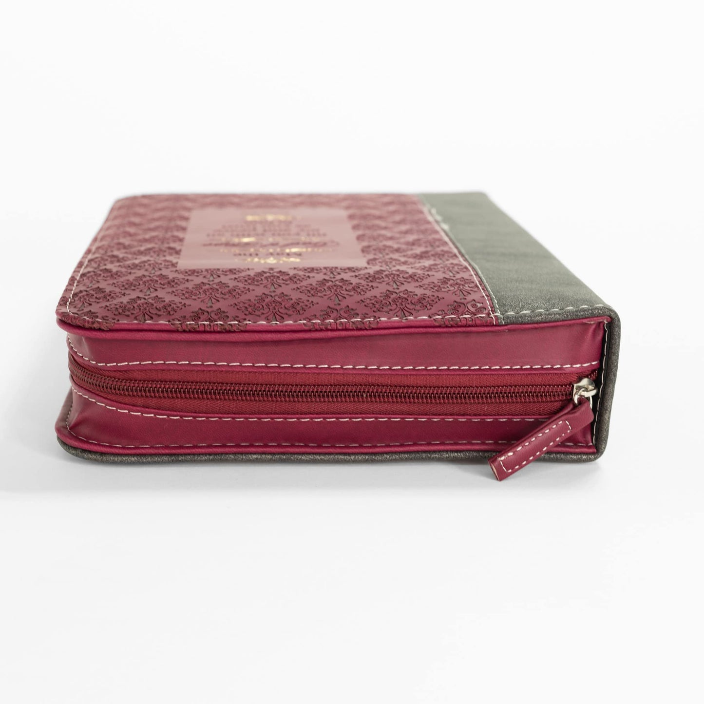 God of Hope Joy Peace Romans Black and Burgundy Large Faux Leather Bible Cover