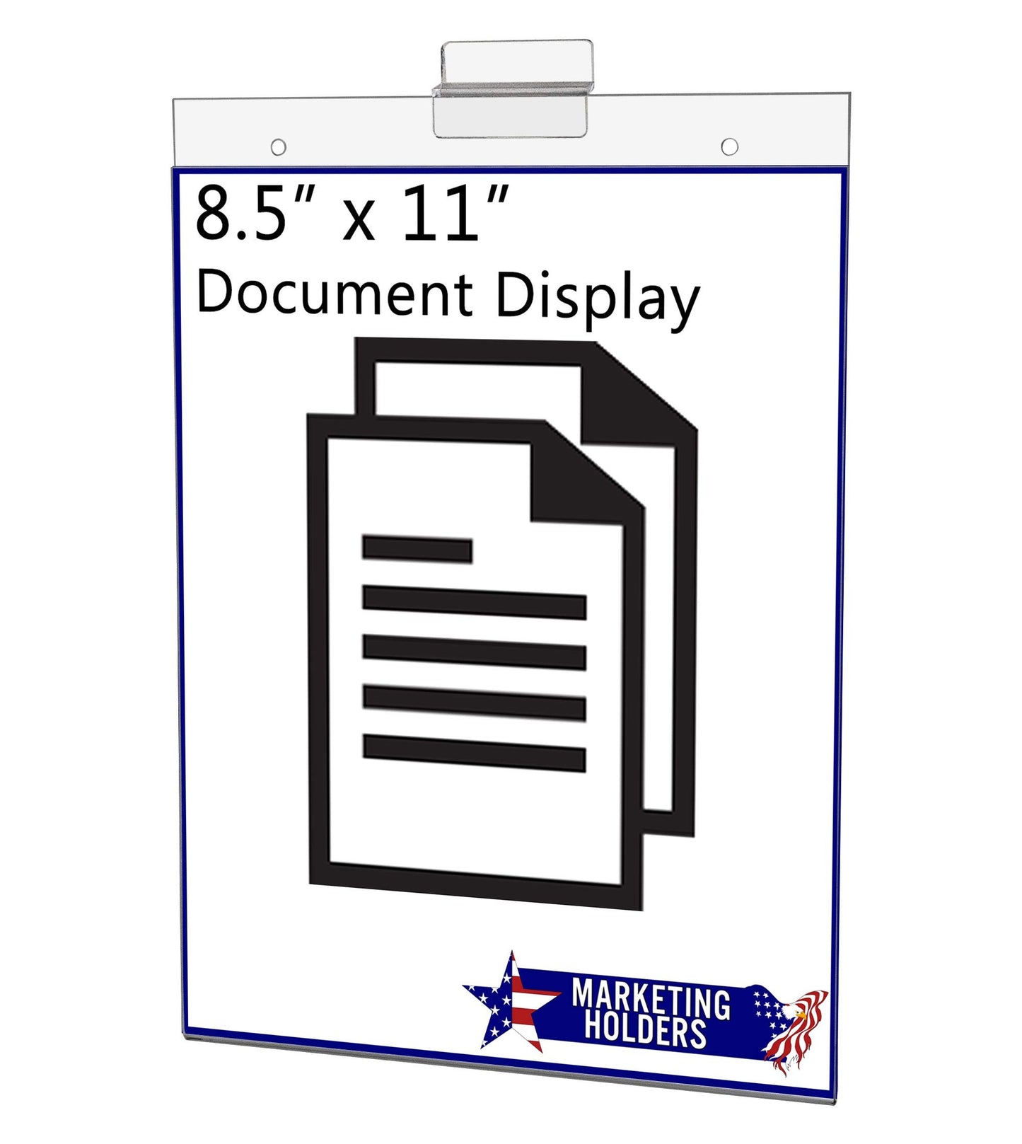 Slatwall Sign Holder for 8.5 x 11 Inch Flyers Ads and Price Lists in Retail Stores Bookstores and Libraries Clear Acrylic Literature Sleeve No Assembly Required by Marketing Holders