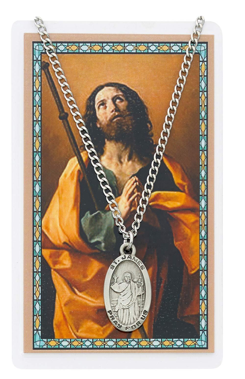 Oval St. James the Greater Medal with Prayer Card