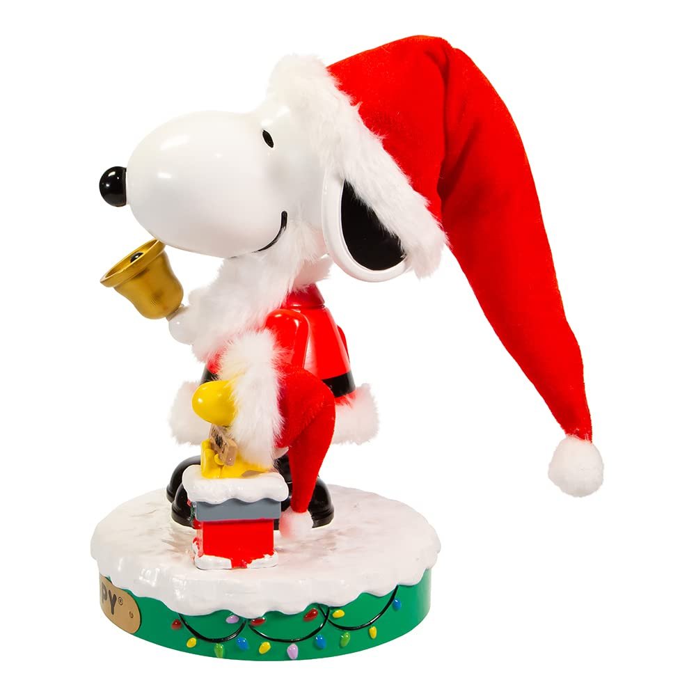 Peanuts 10-Inch Battery-Operated Musical Santa Snoopy Nutcracker