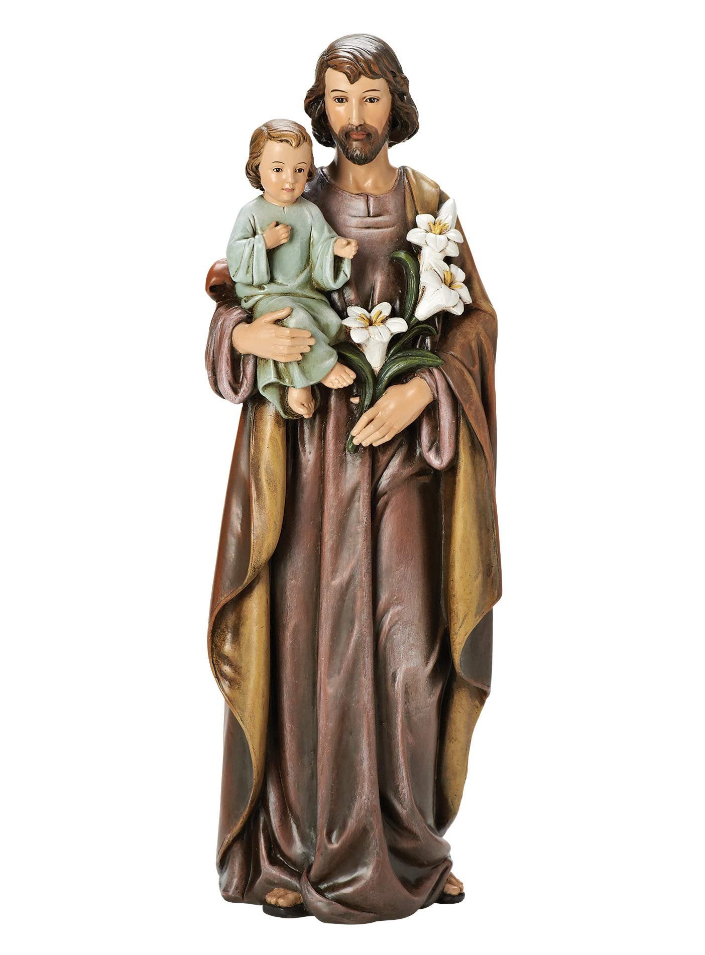 Joseph's Studio by Roman - St. Joseph and Child Jesus Figure, for 18" Scale Renaissance Collection, 18" H, Resin and Stone, Religious Gift, Decoration, Collection, Durable, Long Lasting