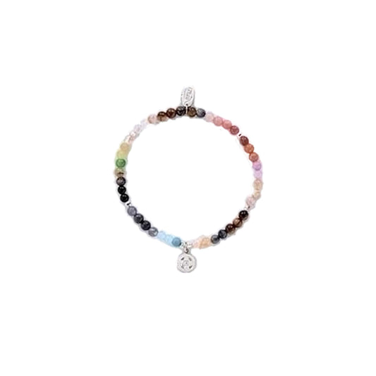 Roman 7-inch Sterling Silver Happiness Bracelet Stretch Carded