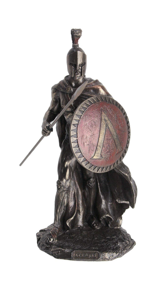 Unicorn Studios Bronze Leonidas Spartan King Greek Hoplite Spear Shield Hand Painted Statuette