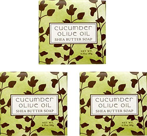 VFFWBB Greenwich Bay Cleansing Spa Soap, Shea Butter, and Cocoa Butter. No Parabens, No Sulfates 6.35 Oz. (3 Pack) … (Cucumber Olive Oil)