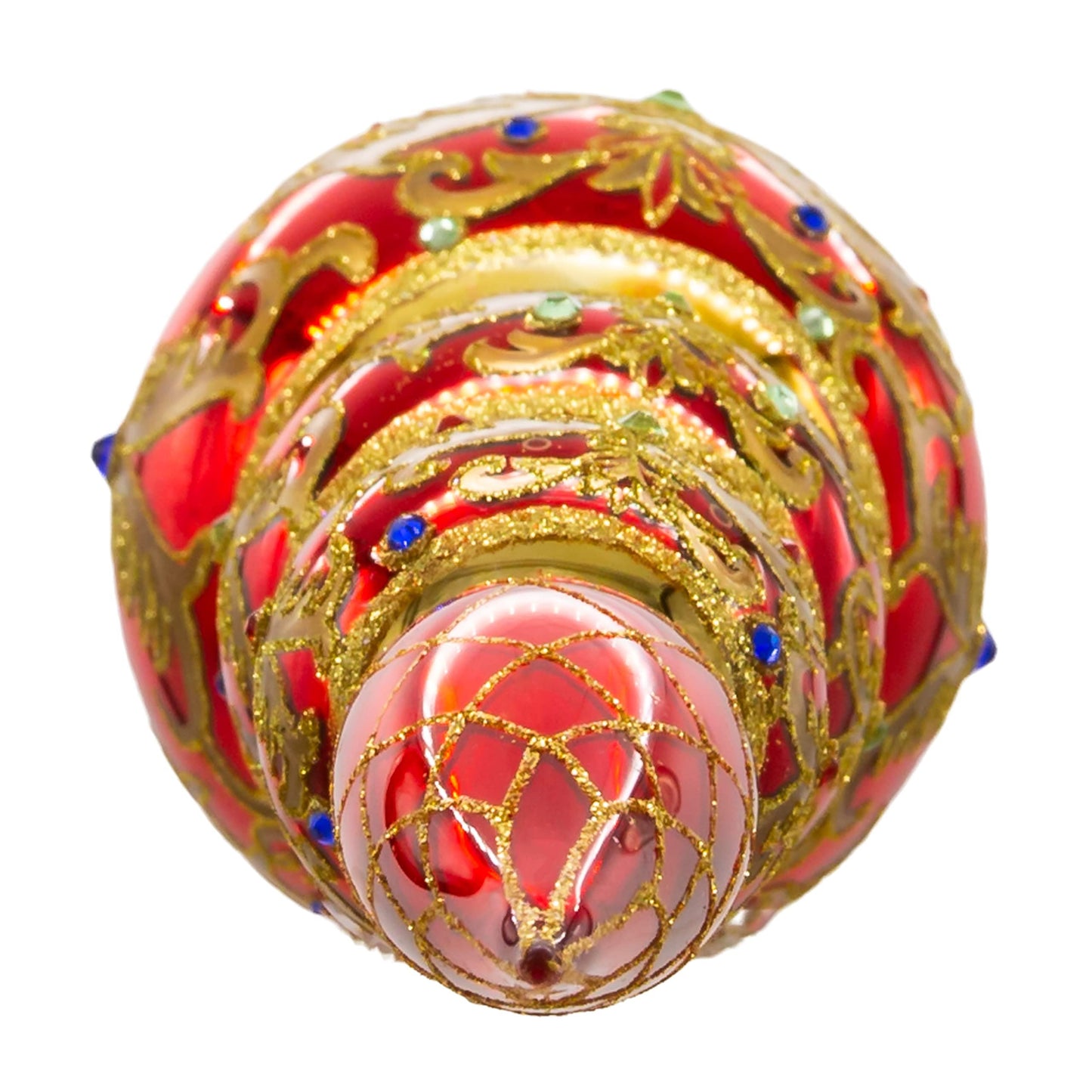 Kurt Adler 15.75-Inch Bellissimo Glass Red and Gold Tree Topper