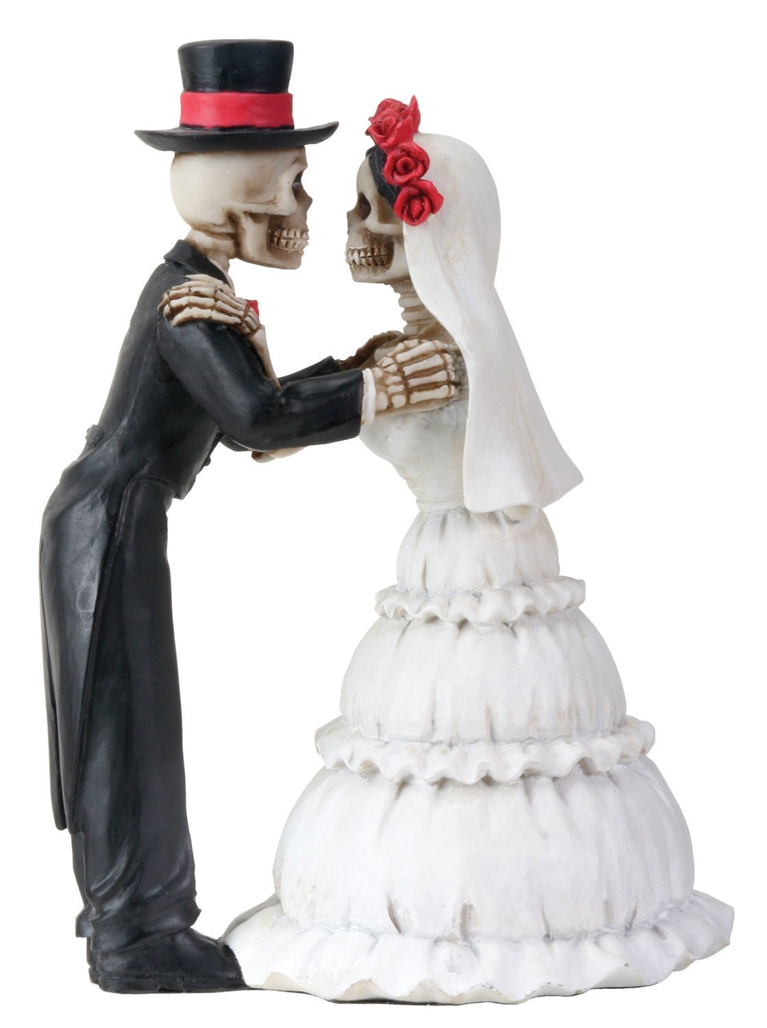 YTC 4 Inch Day of The Dead Skeleton Wedding Couple Kiss Figurine