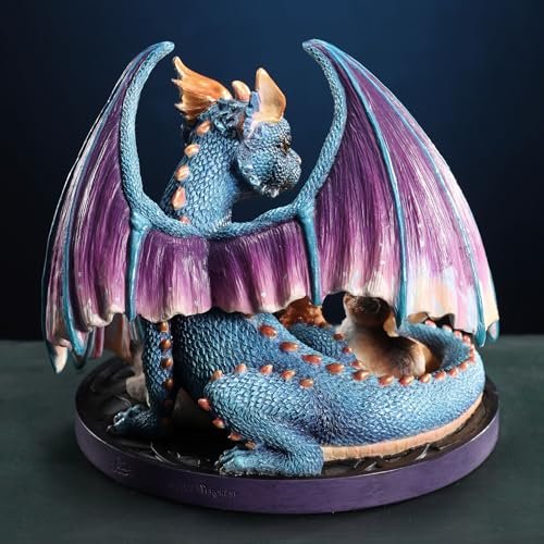 Veronese Design 5 1/8 Inch Foster Family by Selina Fenech Iridescent Dragon and Cats Hand Painted Figurine