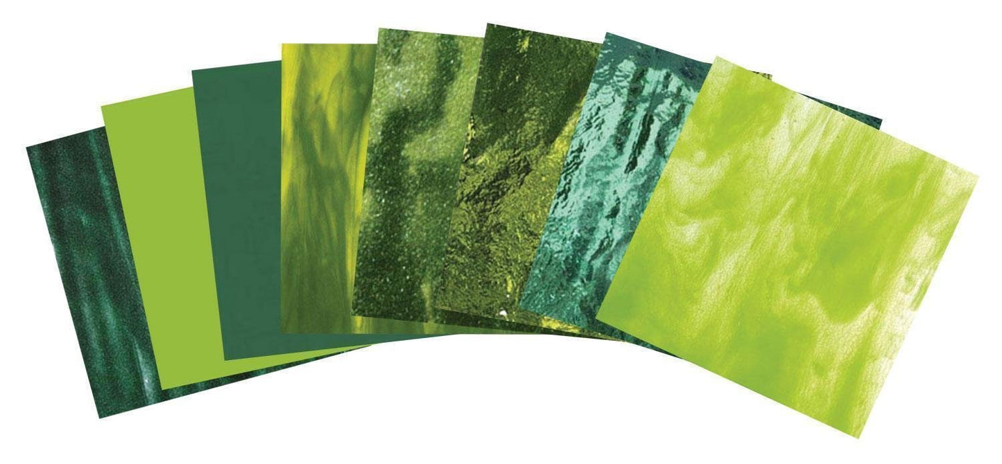 Bullseye It's Easy Being Green Fusible Glass Pack - 90 Coe