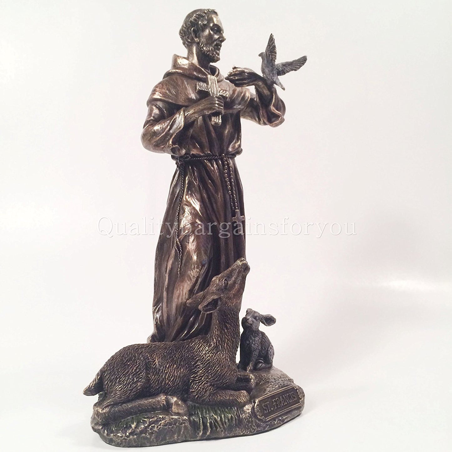 WU Saint Francis of Assisi Statue Sculpture (Cold Cast Bronze)