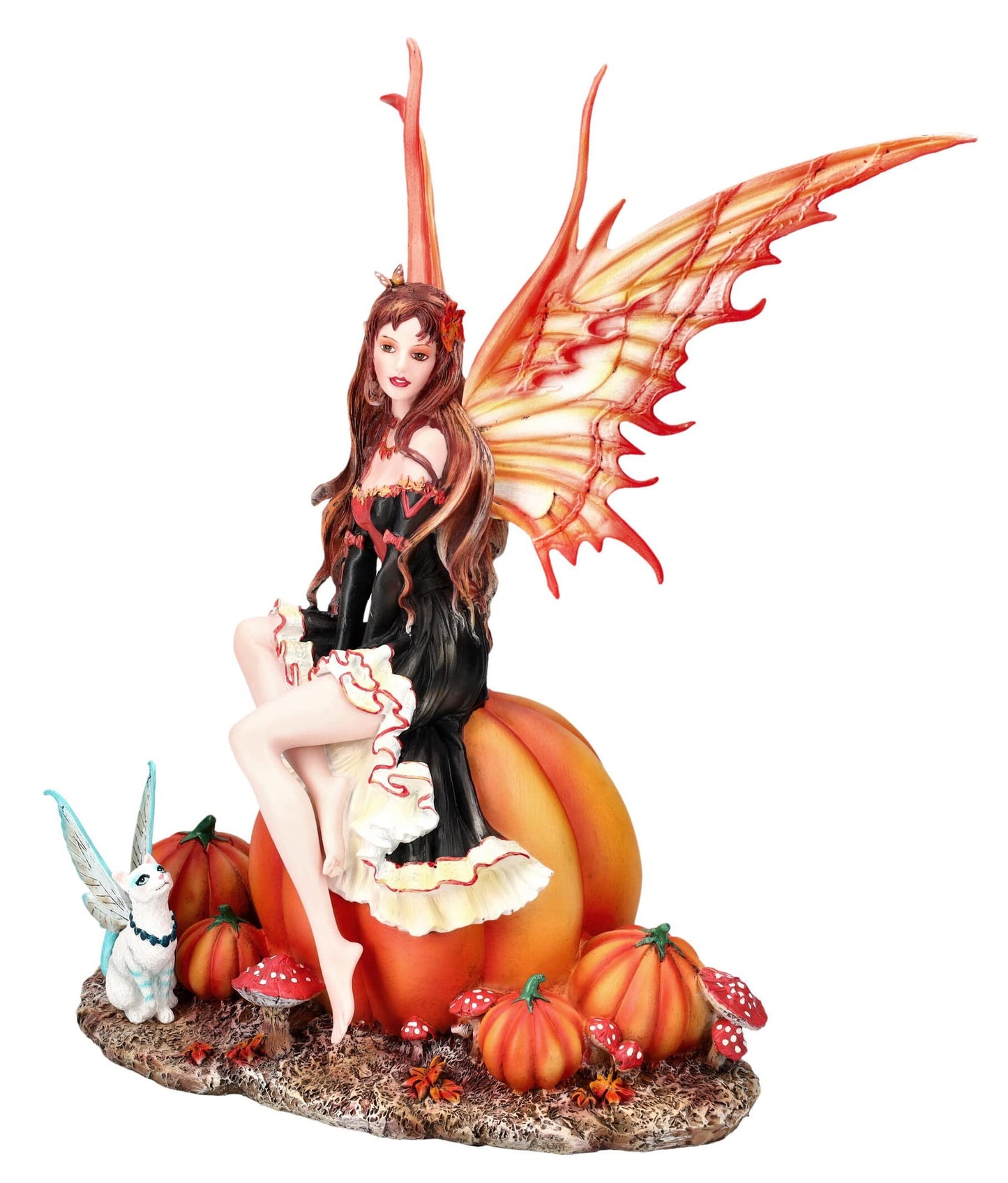 Pacific Giftware Autumn Fairy Sitting on The Pumpkin Figurine Statue