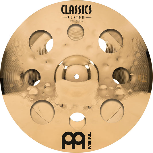 Meinl 16" Trash Stack Cymbal Pair with Holes - Classics Custom Brilliant - Made In Germany, 2-YEAR WARRANTY (CC16-STK)