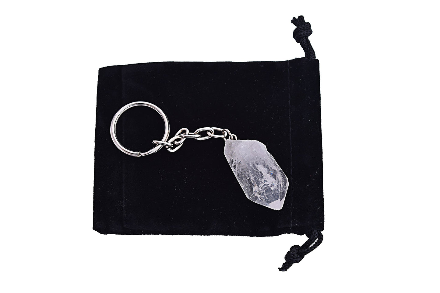 Zentron Crystal Collection: Gemstone Point Keychain with Velvet Bag