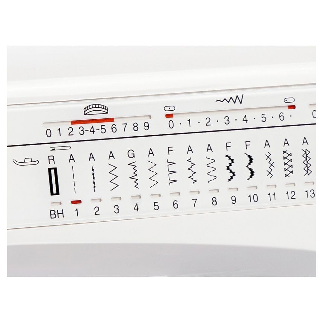 Janome HD-5000 Heavy Duty Sewing Machine with Aluminum Body, 18 Stitches, Free Arm, and Built-In Needle Threader (White)