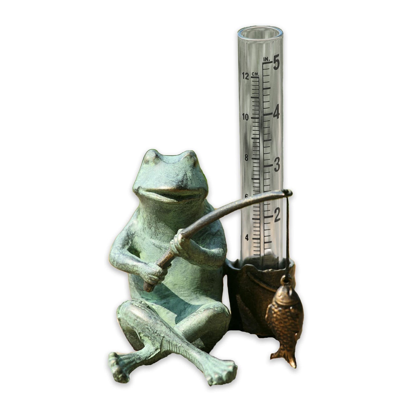 SPI Home 33456 Frog Fisherman Rain Gauge