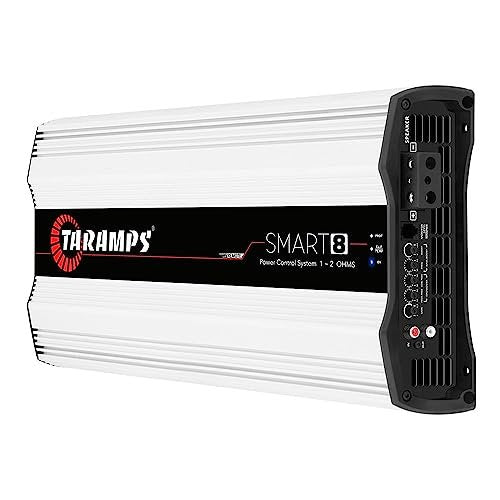 Taramps Smart 8 Monoblock Amplifier 8000 Watts Rms Multi-Impedance Technology 1~2 Ohms 12.6VDC Output Power, Subwoofer Amp Car Audio Class D, Smart 8k