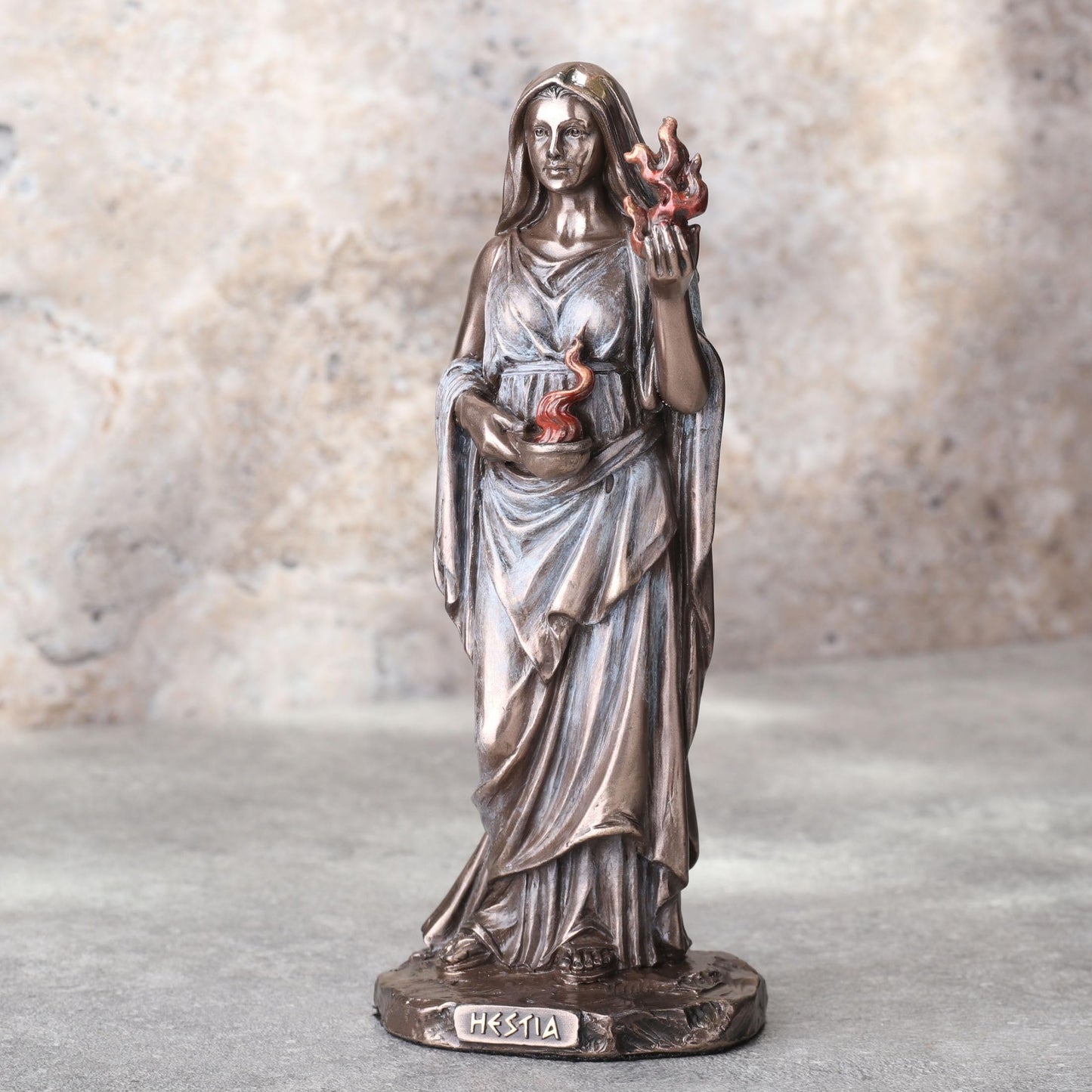 Veronese Design 6 1/4 Inch Hestia Greek Goddess of Home and Hearth Cold Cast Resin Bronze Finish Sculpture