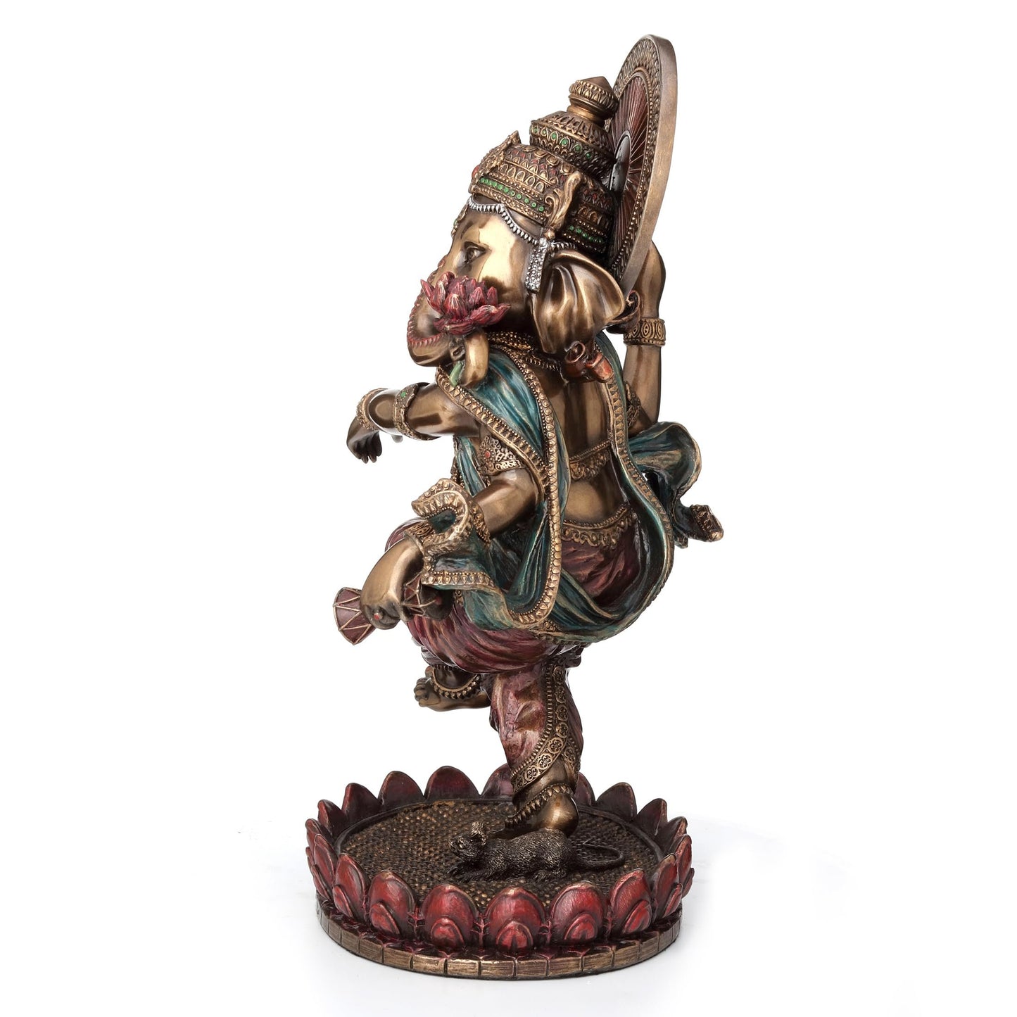 Veronese Design 8 1/4 Inches Dancing Ganesha Hindu God Idol Cold Cast Resin Statue Bronze Finish
