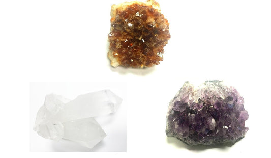 Zentron Crystal Collection: Raw Geode Druze Piece (4", Amethyst/Citrine/Quartz)