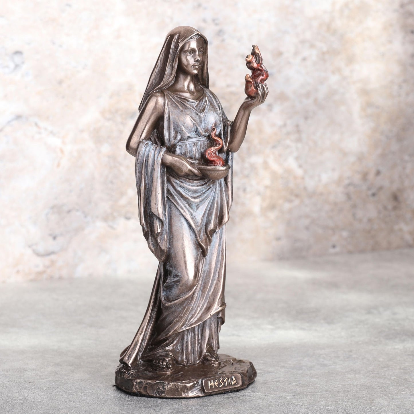 Veronese Design 6 1/4 Inch Hestia Greek Goddess of Home and Hearth Cold Cast Resin Bronze Finish Sculpture