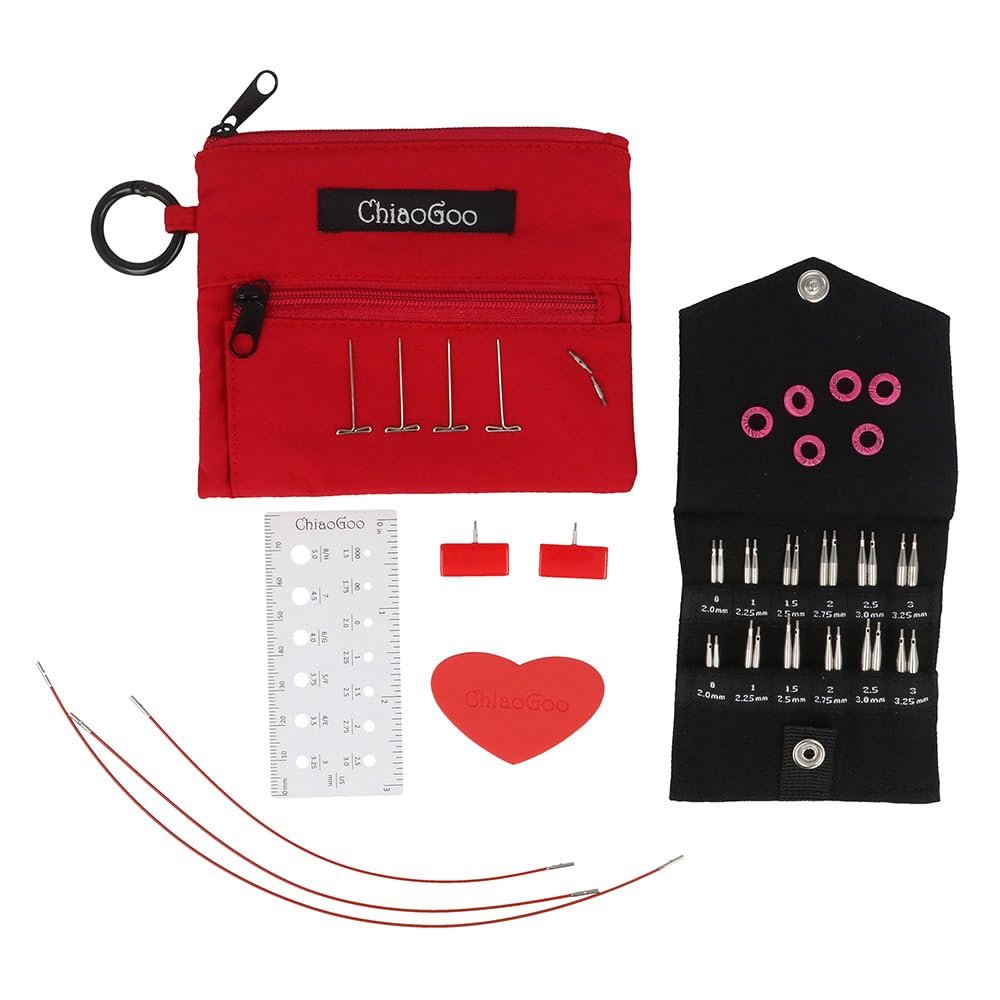 ChiaoGoo Twist Shorties Stainless Steel Interchangeable Set, 2-inch and 3-inch (5 and 8cm) Mini (7230-M)