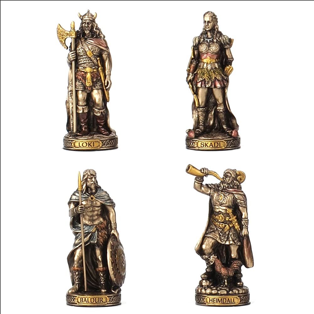 Veronese Design 3.5 Inch Nordic Gods Viking Miniature Polyresin Hand Painted Sculpture Figurine