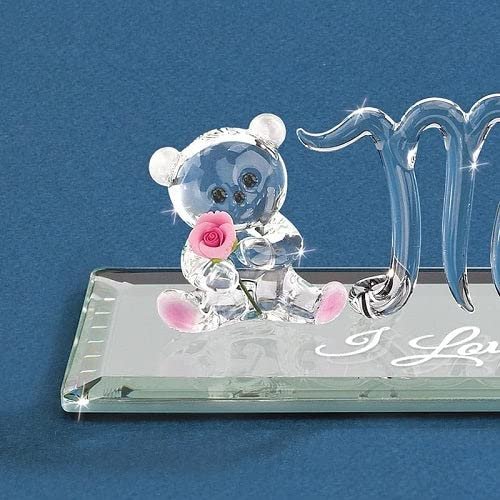 Glass Baron Mom with Bear "I Love You"