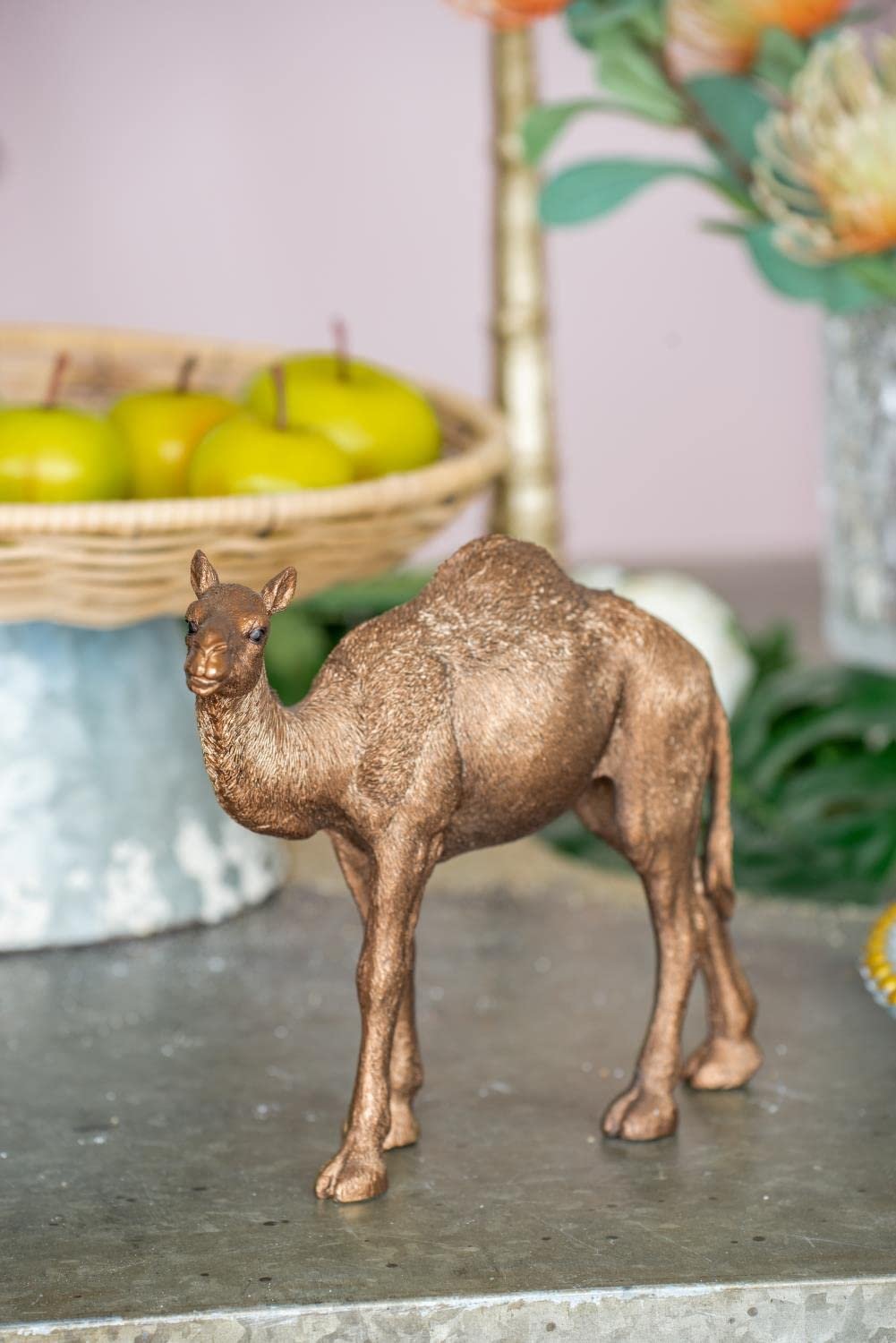 A&B Home Camel Statue Accent, Coppery Finish