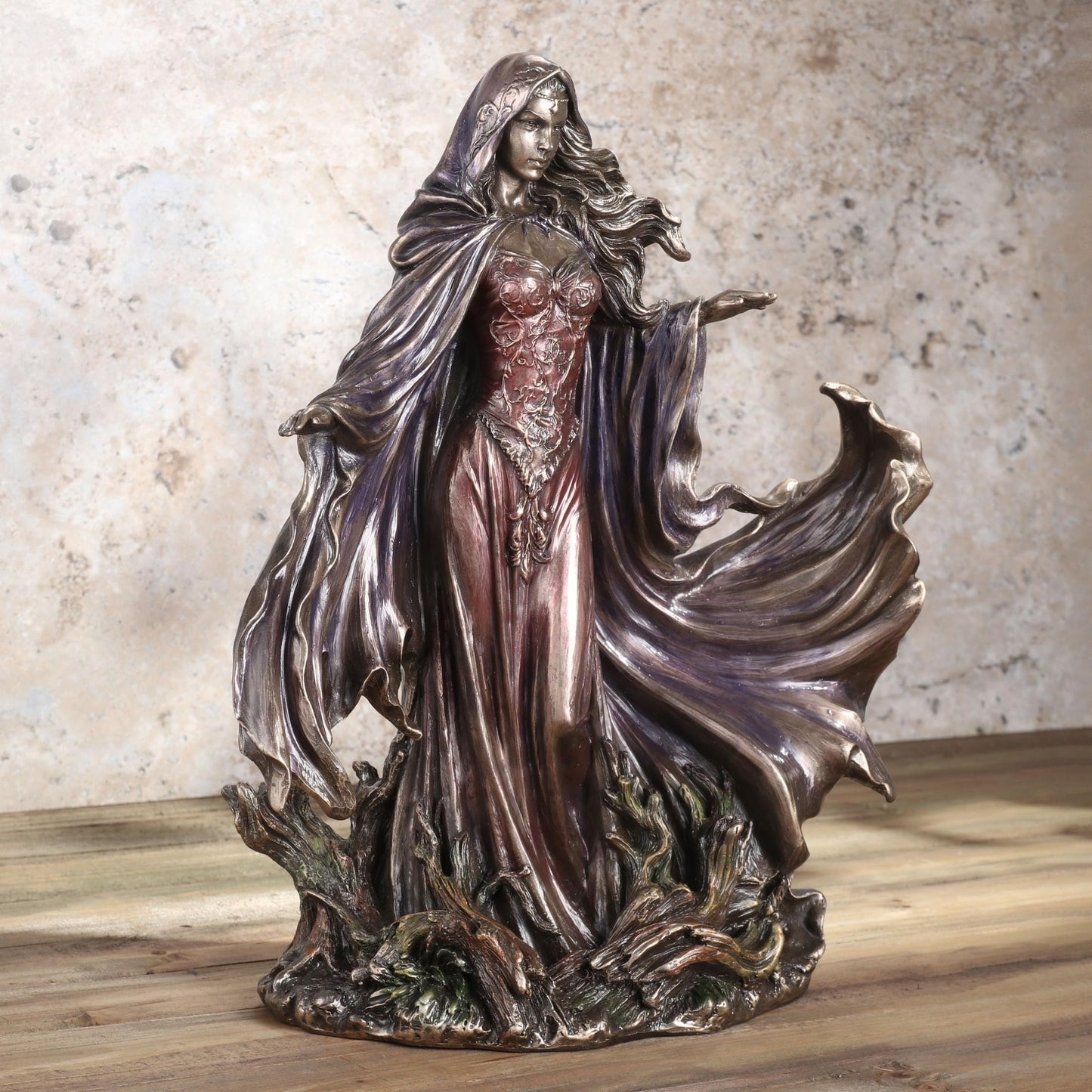Veronese Design 11 1/4 Inch Tall Morgana by Monte Moore Cold Cast Resin Antique Bronze Finish Sculpture