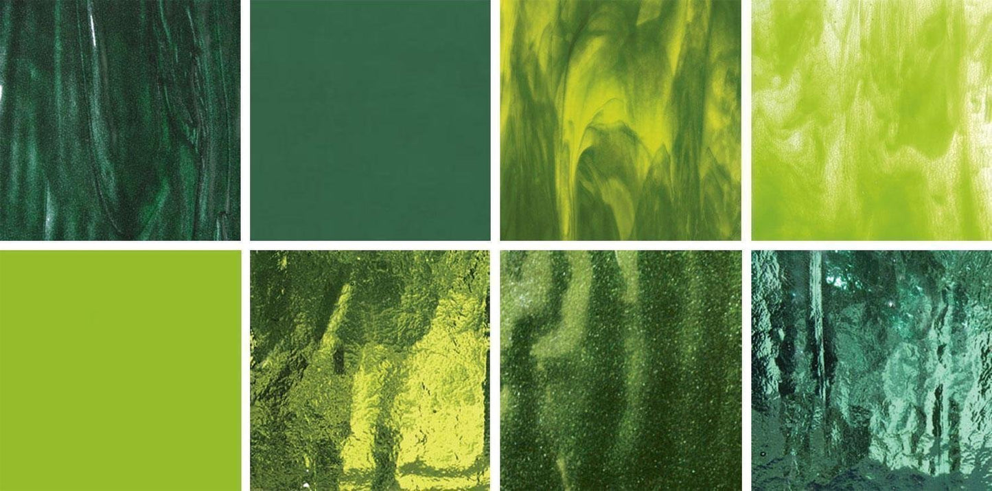Bullseye It's Easy Being Green Fusible Glass Pack - 90 Coe