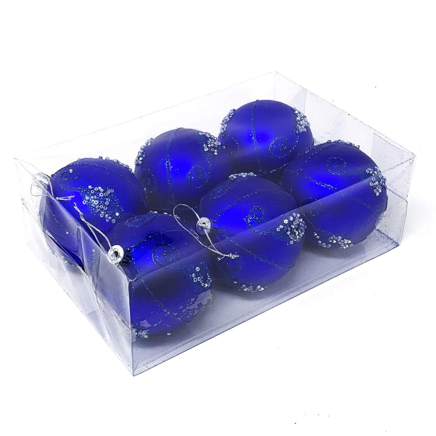 allgala 6-PK 3 Inch Luxury Glitter Rich Decoration Christmas Tree Ornament Balls