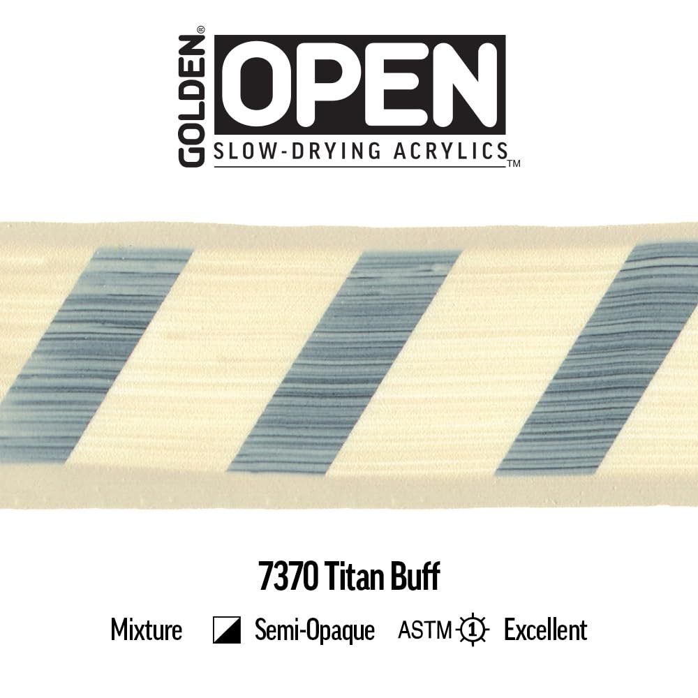 OPEN Slow-Drying Acrylics by GOLDEN, Titan Buff, 8 fl oz. Jar, Professional Acrylic Paint, Semi-Opaque
