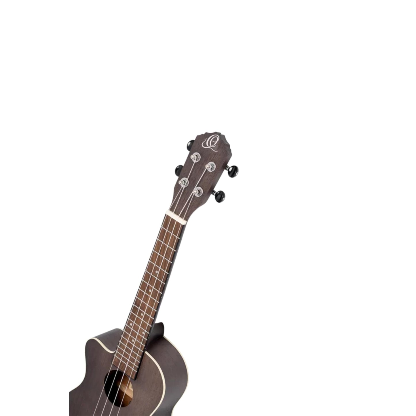 Ortega Guitars, 4-String Earth Series Concert Left-Handed Acoustic/Electric Ukulele, Transparent Black, (RUCOAL-CE-L)