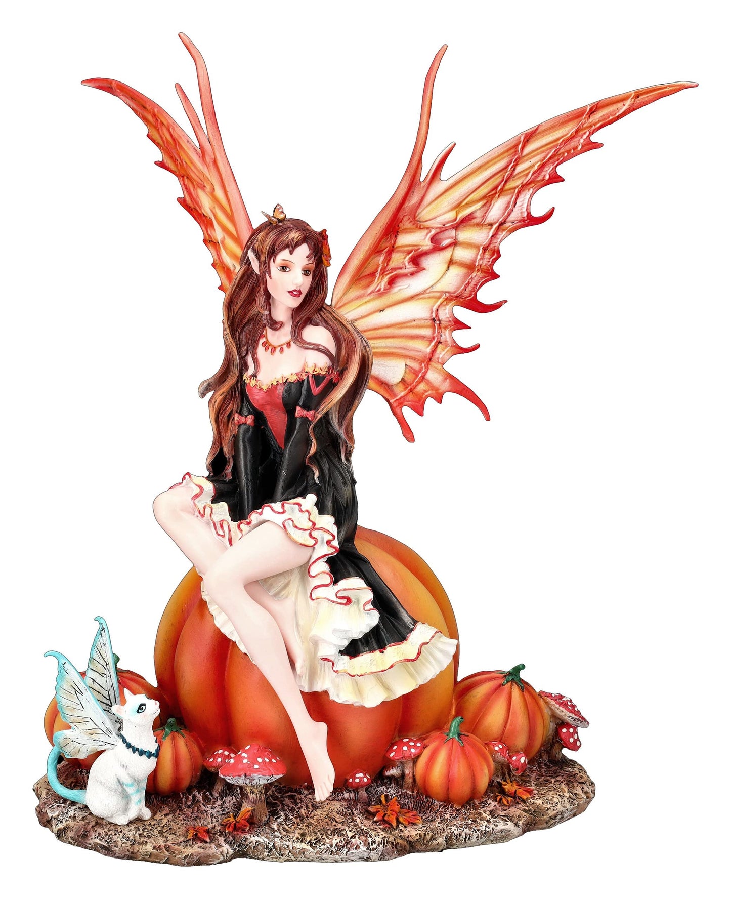 Pacific Giftware Autumn Fairy Sitting on The Pumpkin Figurine Statue