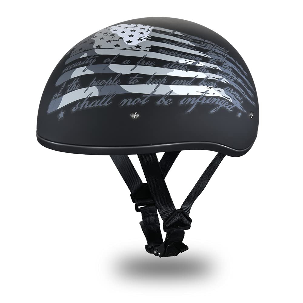 Daytona Helmets Half Skull Cap Motorcycle Helmet – DOT Approved [Graphics]…