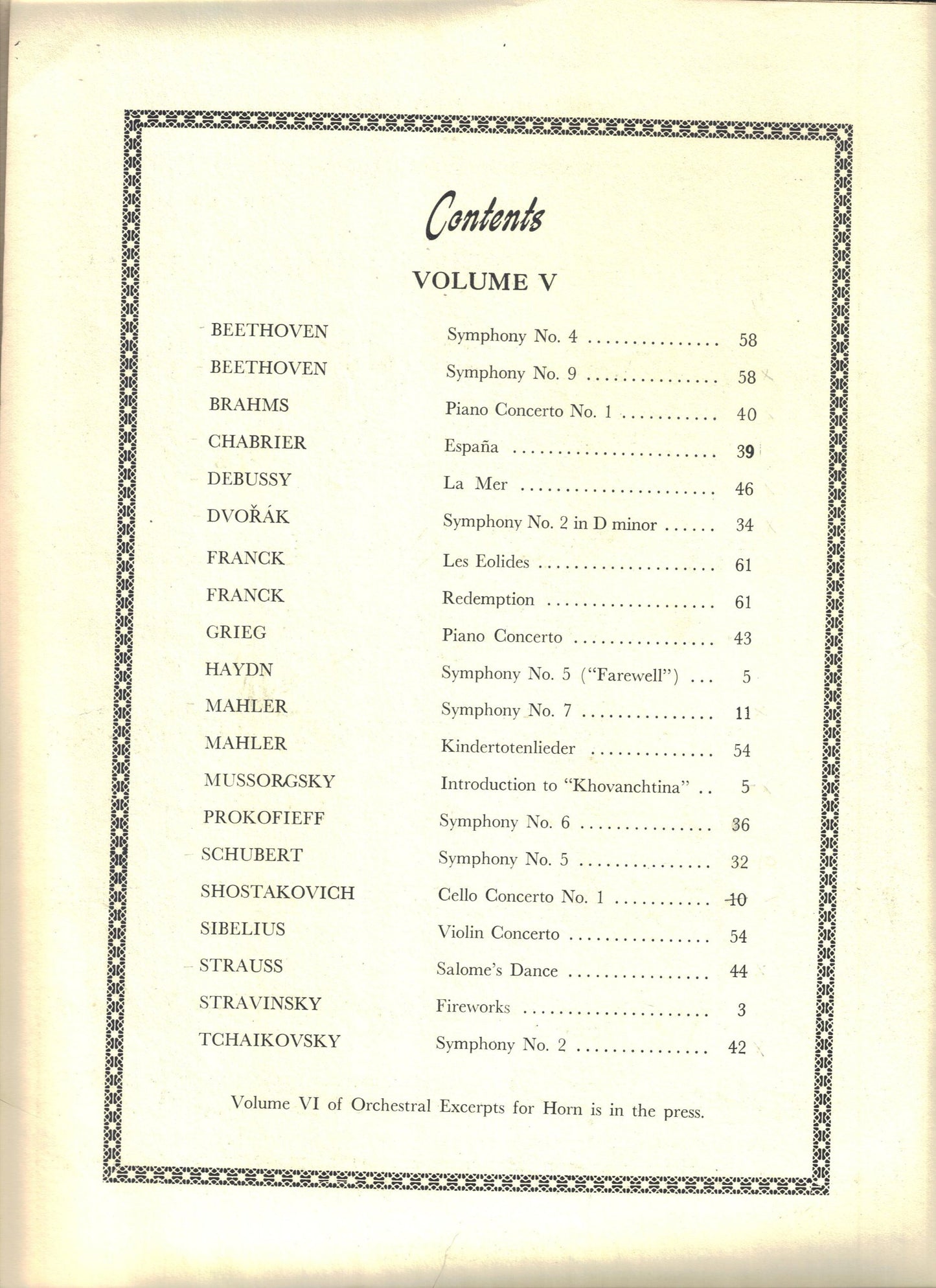 Orchestral Excerpts from the Symphonic Repertoire For French Horn Vol. V, No. 2479 (Classical & Modern Works)
