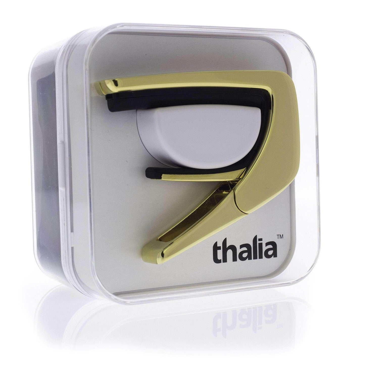THALIA BLACK CHROME FINISH CAPO WITH SAPELE INLAY