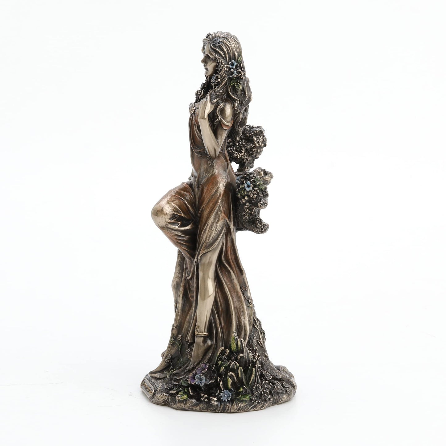 Veronese Design Blodeuwedd Celtic Goddess of Spring and Flowers Cold Cast Resin Antique Bronze Finish Statue