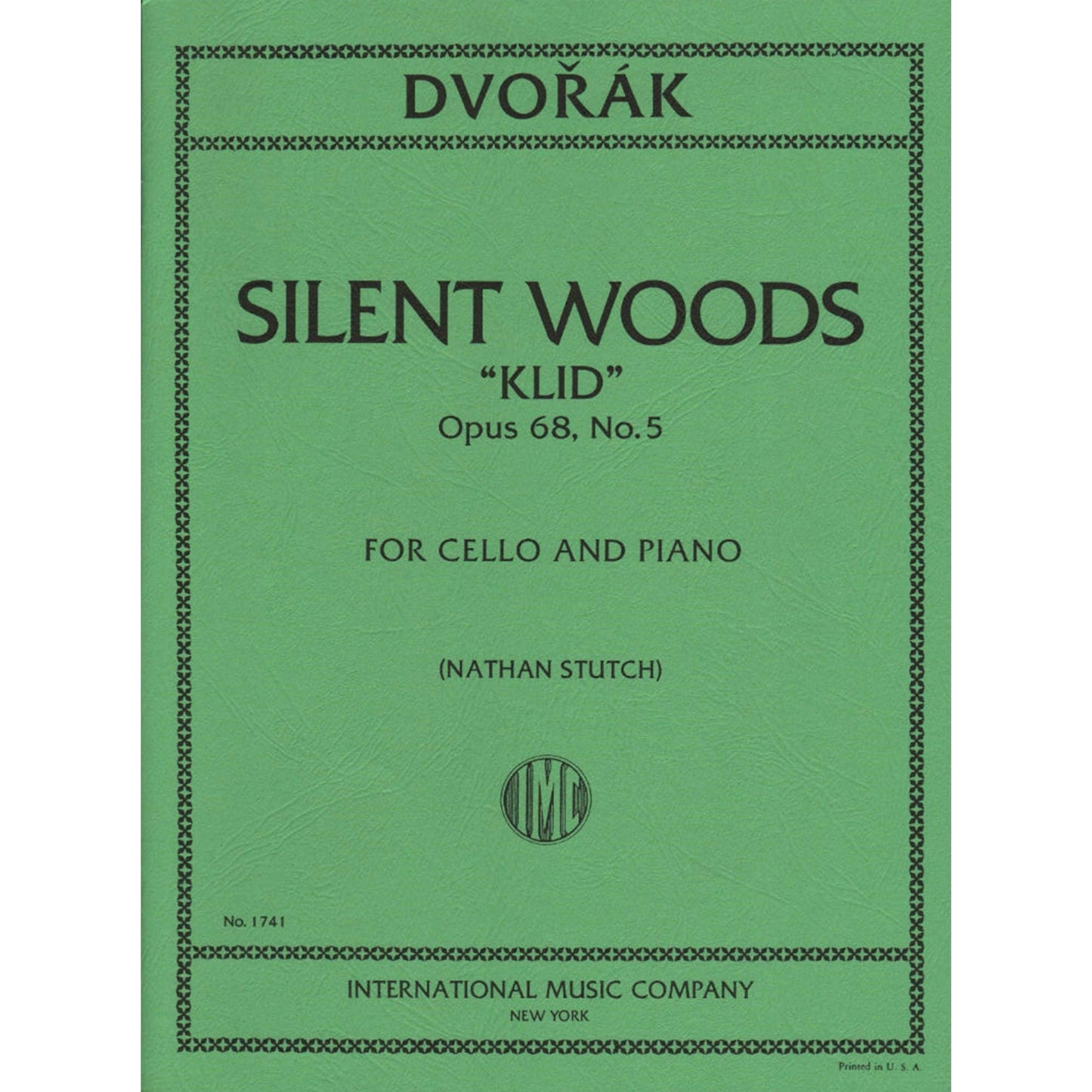 Dvorak, Antonin - Silent Woods (Klid), Op 68, No 5 - Cello and Piano - edited by Natha