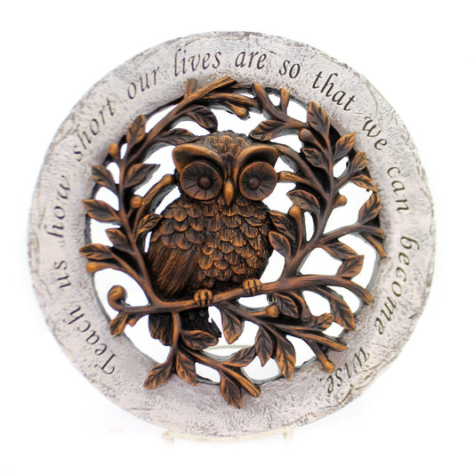Roman Giftware Inc., Garden Collection, 12" D OWL Bronze Stepping Stone,Religious, Inspirational, Durable (12x1x12)