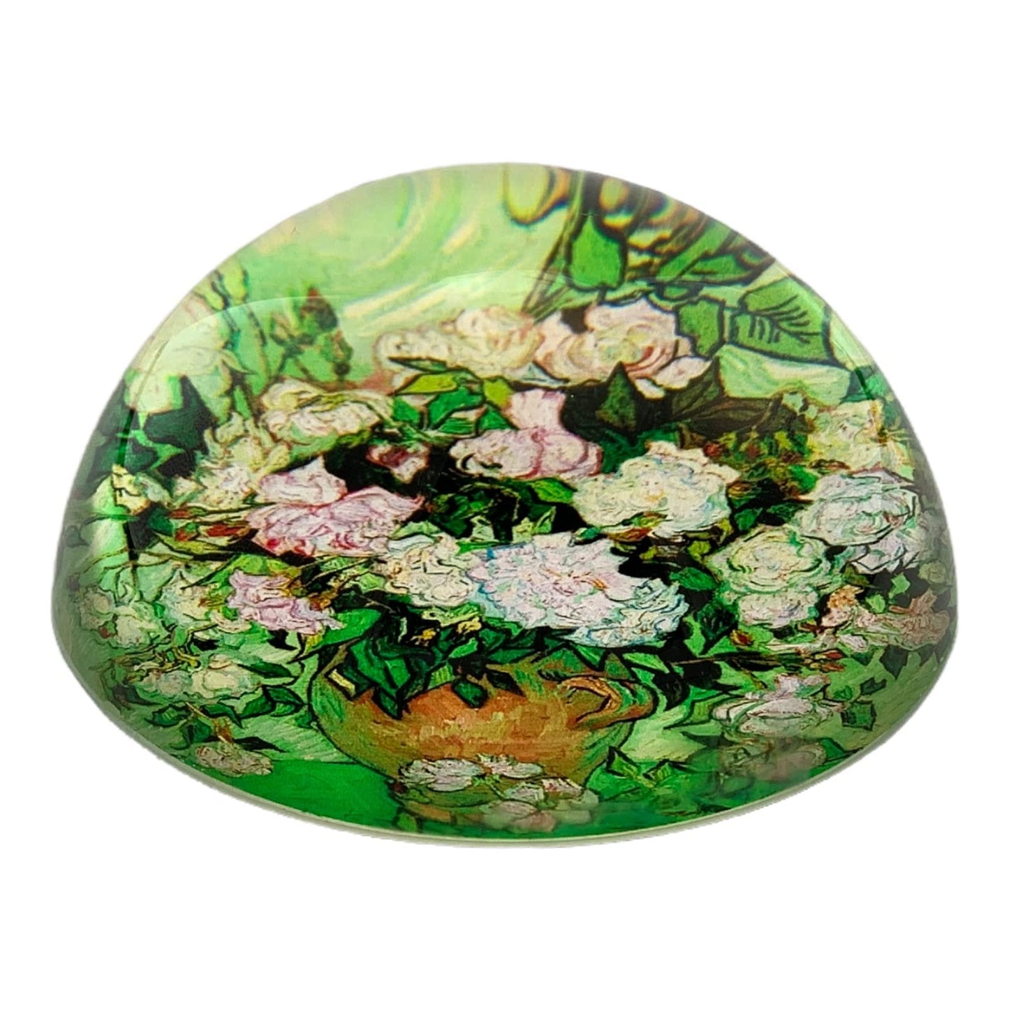 Value Arts Vincent Van Gogh Roses Paperweight, Glass Dome, Gift Box, 3" Diameter