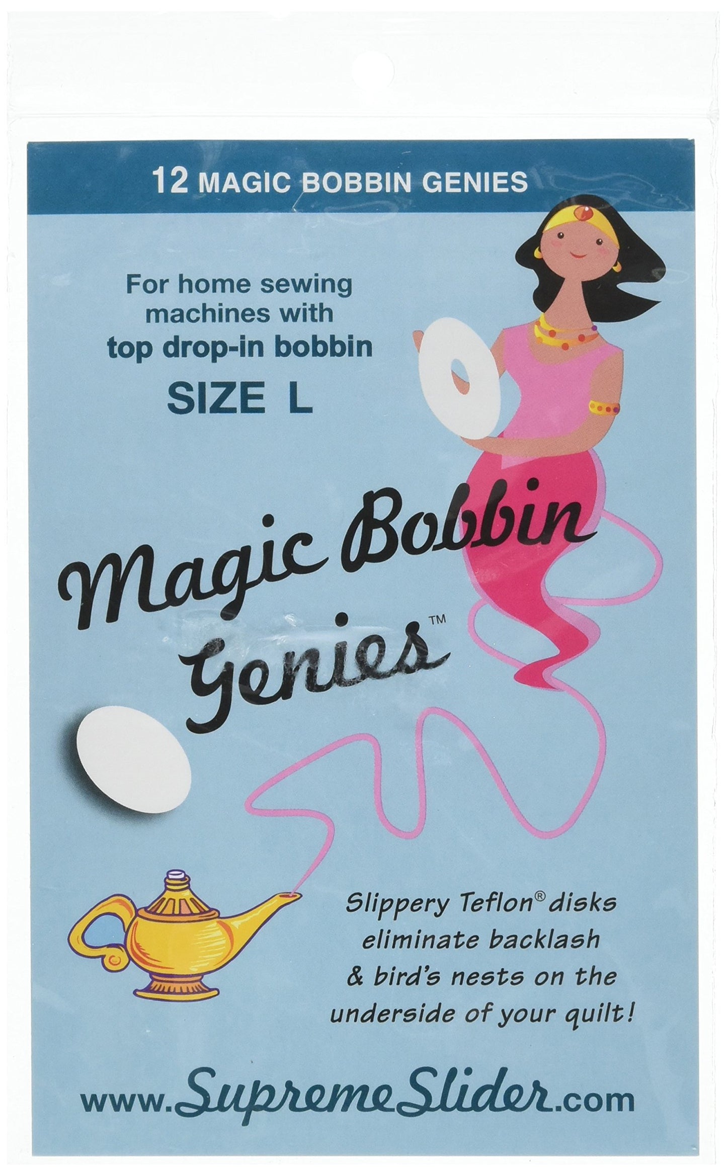 Lapierre Little Magic Bobbin Washers ~ Little Magic Bobbin Genies ~Size L Bobbin Cases ~ 12ct