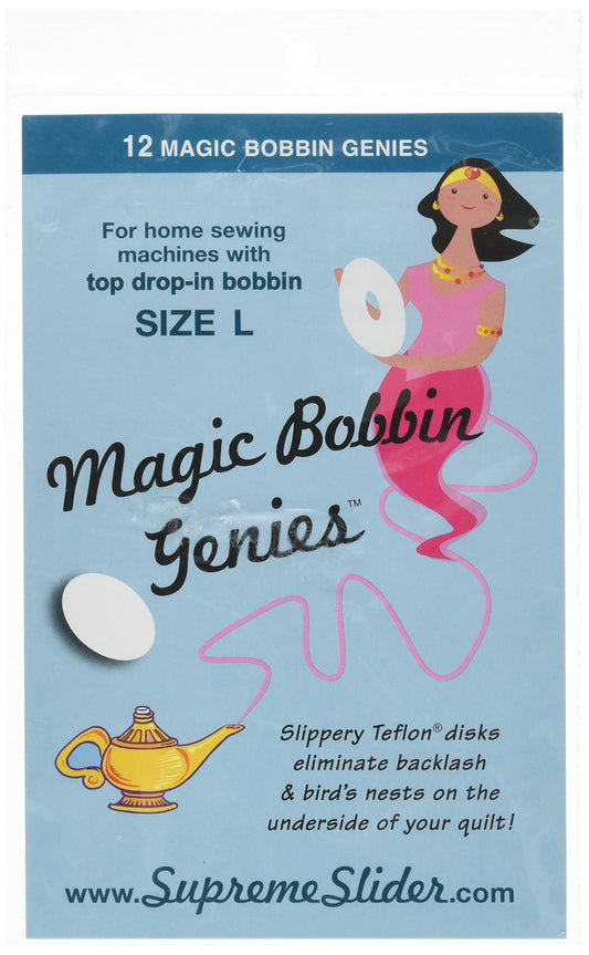 Lapierre Little Magic Bobbin Washers ~ Little Magic Bobbin Genies ~Size L Bobbin Cases ~ 12ct