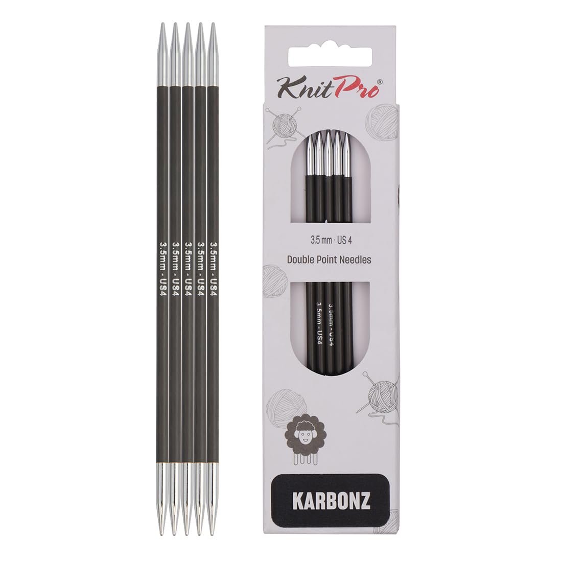 KnitPro Karbonz Double Pointed Needles 8" (20cm)