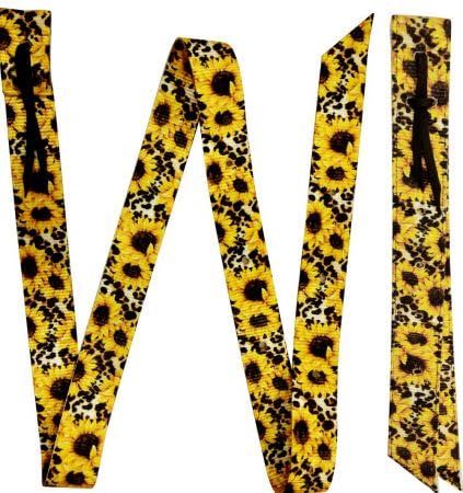 Showman Sunflower & Cheetah Print Nylon Tie Strap & Off Billet Set