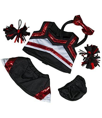 Metallic Red & Black Cheerleader Outfit Fits Most 8"-10" Stuffed Animals
