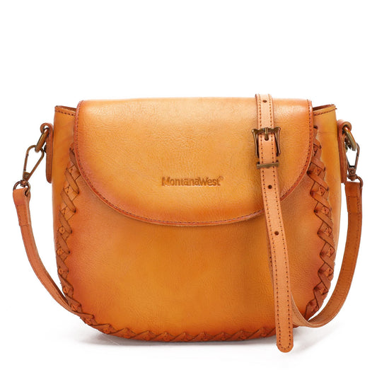 Montana West Crossbody Bags for Women Genuine Leather Cell Phone Purse Wallet Lightweight Shoulder Bag Travel Purse