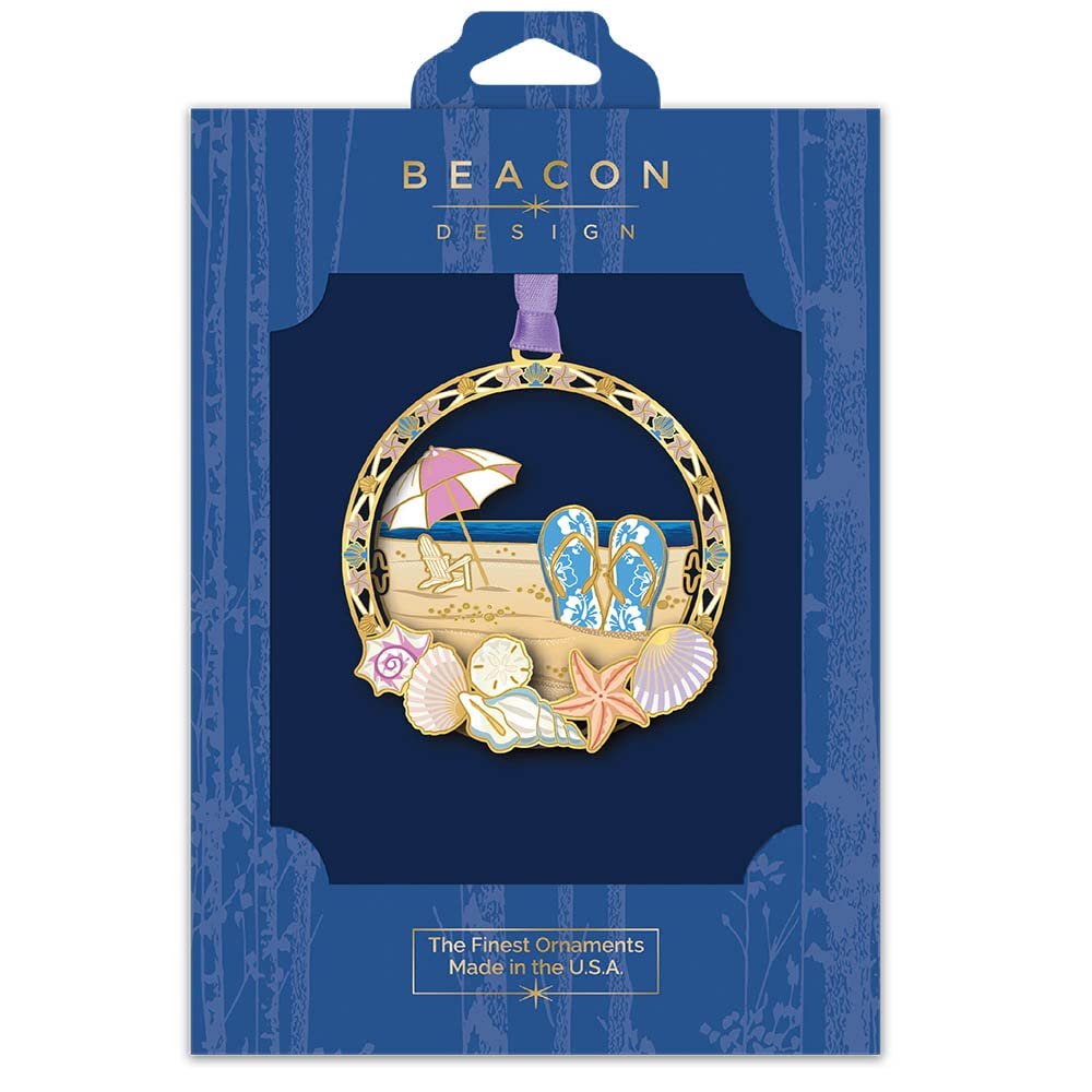 Beacon Design Flip Flops in The Sand Ornament