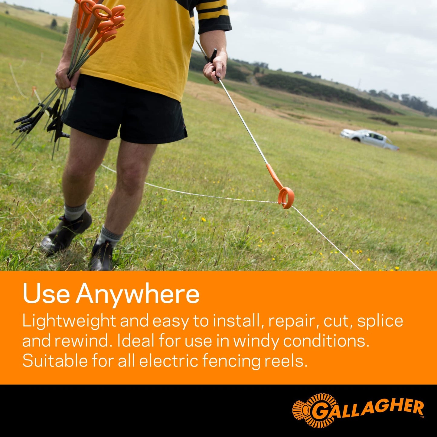 Gallagher Electric Fence Turbo Wire | Highly Conductive Strands Provide Extreme Power for Long Fences | 3/32in Diameter | 1312ft Length + 328ft Free