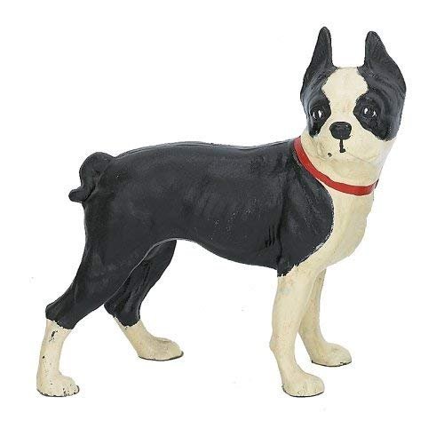 Large Cast Iron Standing Boston Terrier Dog Door Stop Doorstop - Weighs Over 8-1/2 lbs.